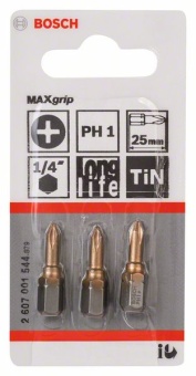 Насадка-бита Max Grip PH 1 (Philips/Филипс), 25 mm 2607001544 (2.607.001.544)